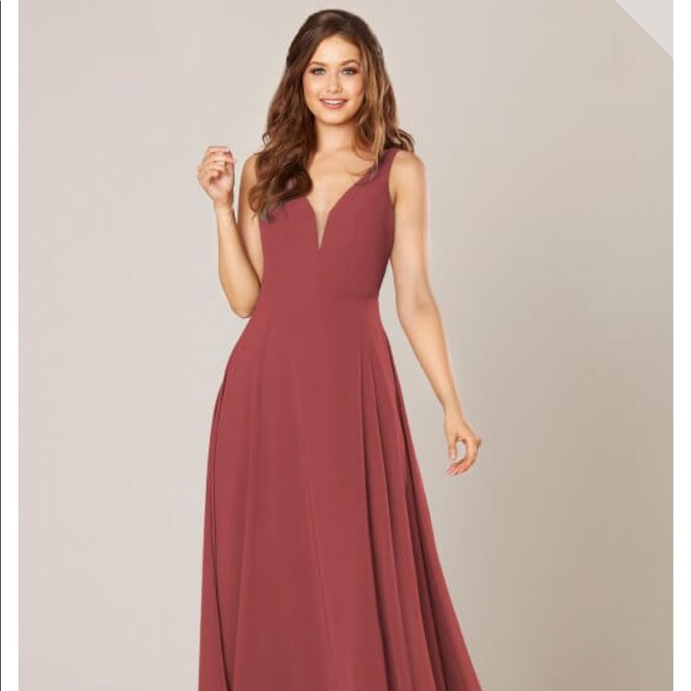 Sorella Vita formal bridesmaid dress with open back - style 9320 color sangria
